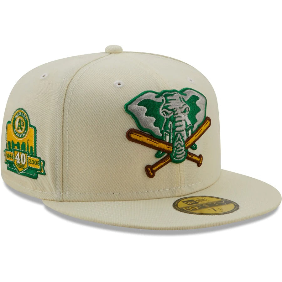New Era Oakland Athletics Cream 40th Anniversary Chrome Alternate Undervisor 59FIFTY Fitted Hat