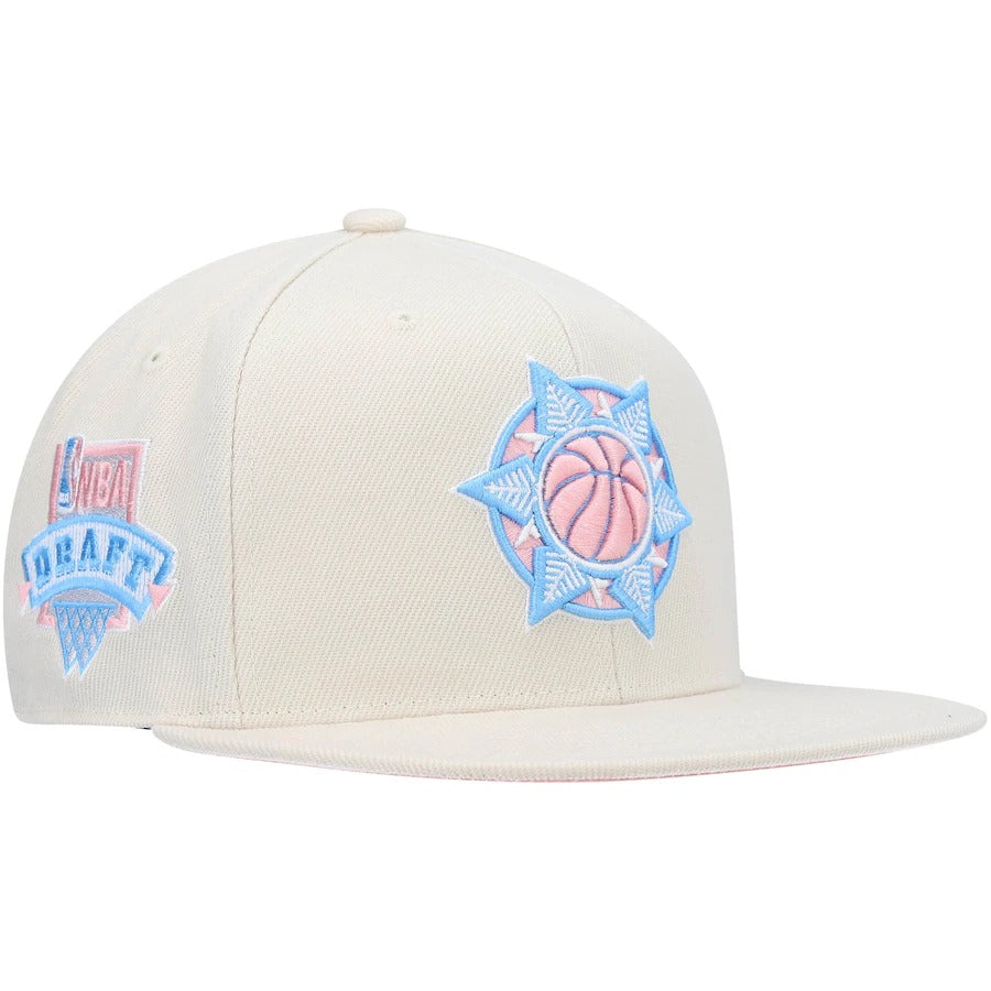 Mitchell & Ness x Lids Utah Jazz Cream NBA Draft Hardwood Classics Cake Pop Fitted Hat