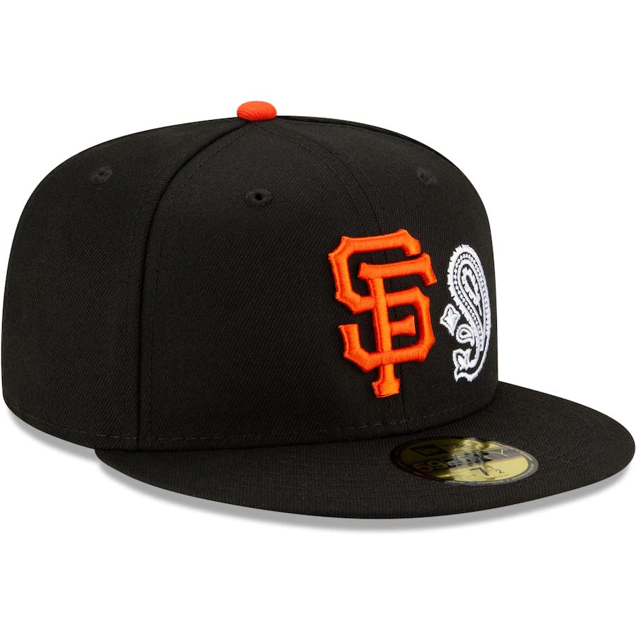 New Era Black San Francisco Giants Patchwork Undervisor 59FIFTY Fitted Hat