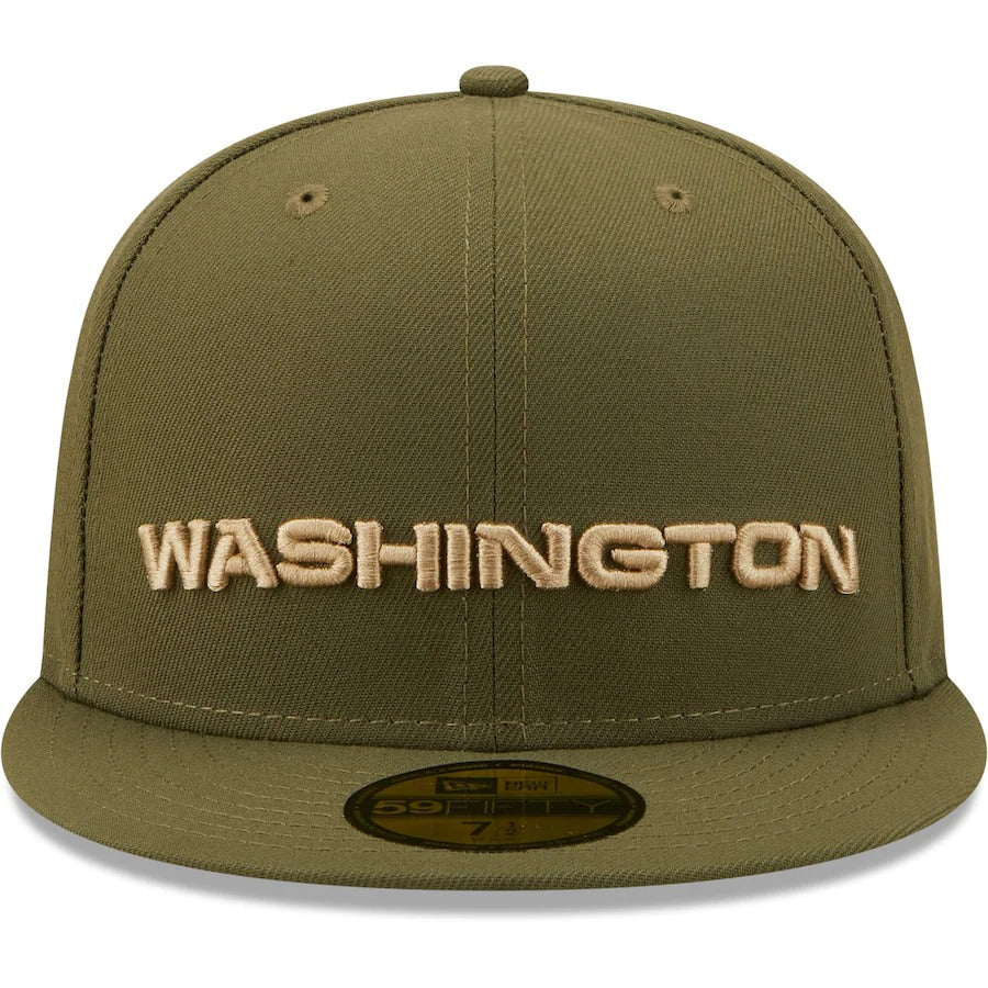 New Era Washington Football Team Olive Super Bowl XVII Camo Undervisor 59FIFTY Fitted Hat