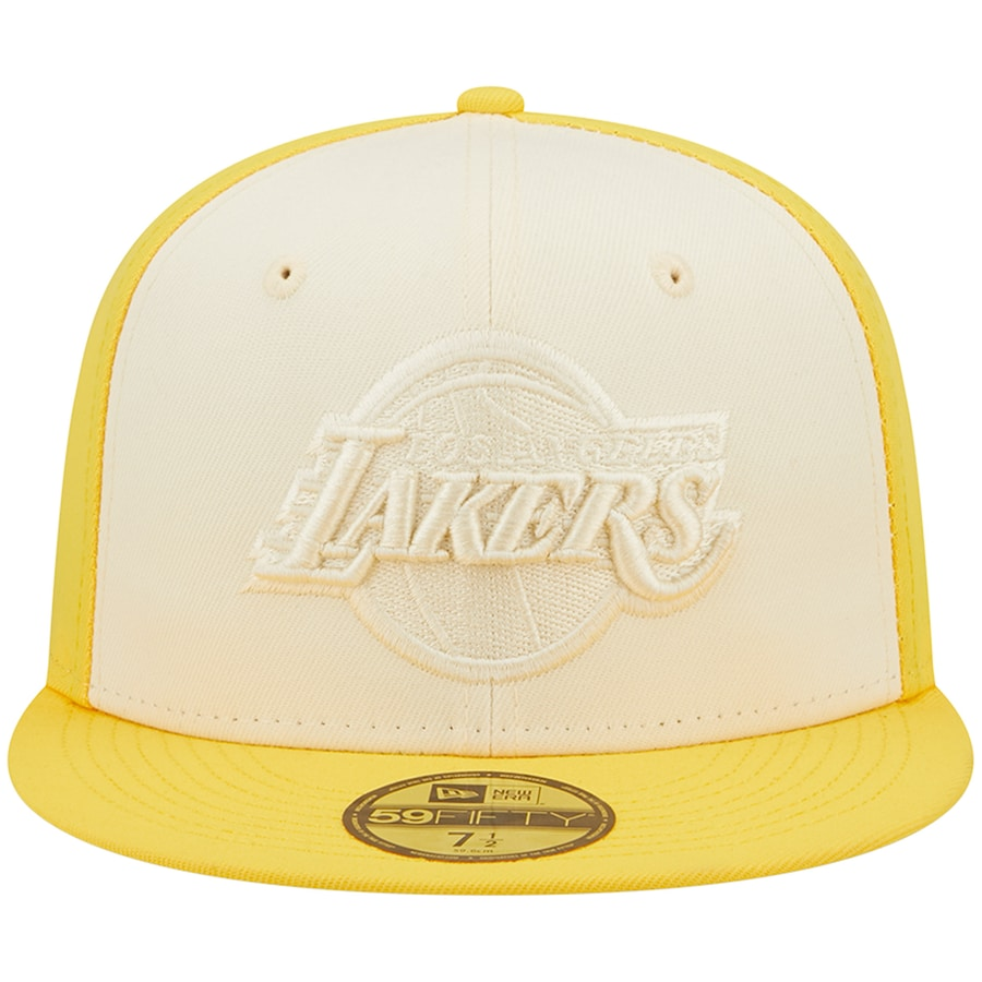 New Era Los Angeles Lakers Cream/Gold Cork Two-Tone 59FIFTY Fitted Hat