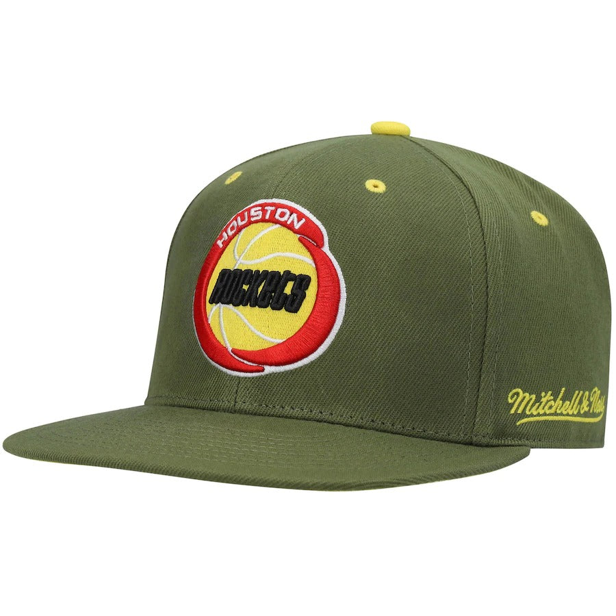 Mitchell & Ness x Lids Houston Rockets Olive 40th Team Anniversary Hardwood Classics Dusty Fitted Hat