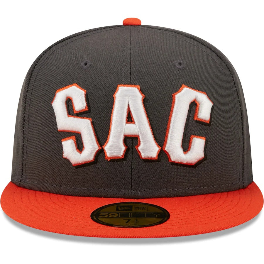 New Era Sacramento River Cats Charcoal Authentic Collection 59FIFTY Fitted Hat