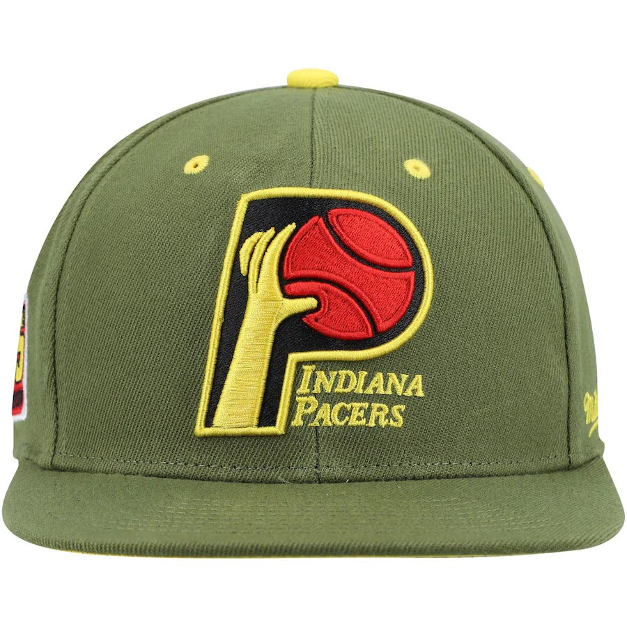 Mitchell & Ness x Lids Indiana Pacers Olive 35th Anniversary Hardwood Classics Dusty Fitted Hat