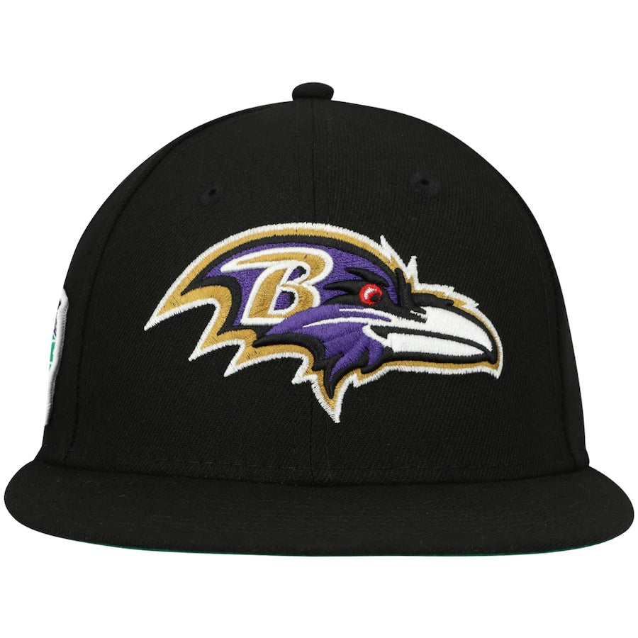 New Era Black Baltimore Ravens Field Patch 59FIFTY Fitted Hat