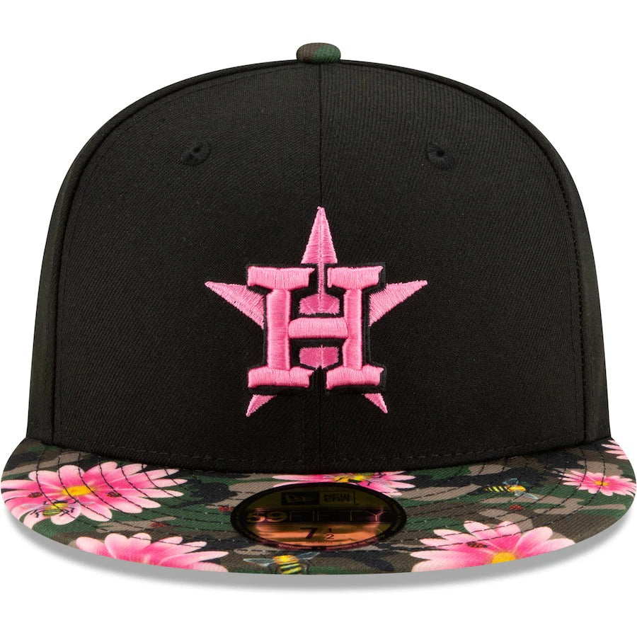 New Era Black Houston Astros Floral Morning 59FIFTY Fitted Hat