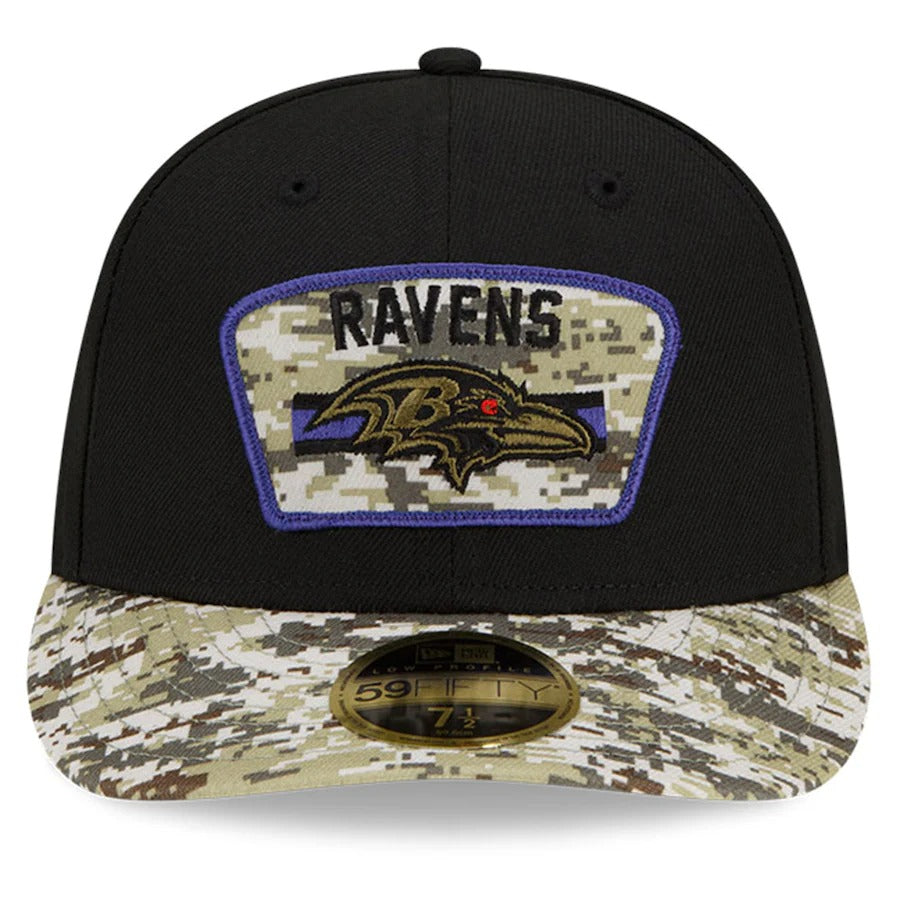 New Era Black/Camo Baltimore Ravens 2021 Salute To Service Low Profile 59FIFTY Fitted Hat