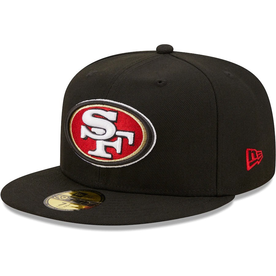 New Era San Francisco 49ers Black Team 60th Anniversary Patch 59FIFTY Fitted Hat