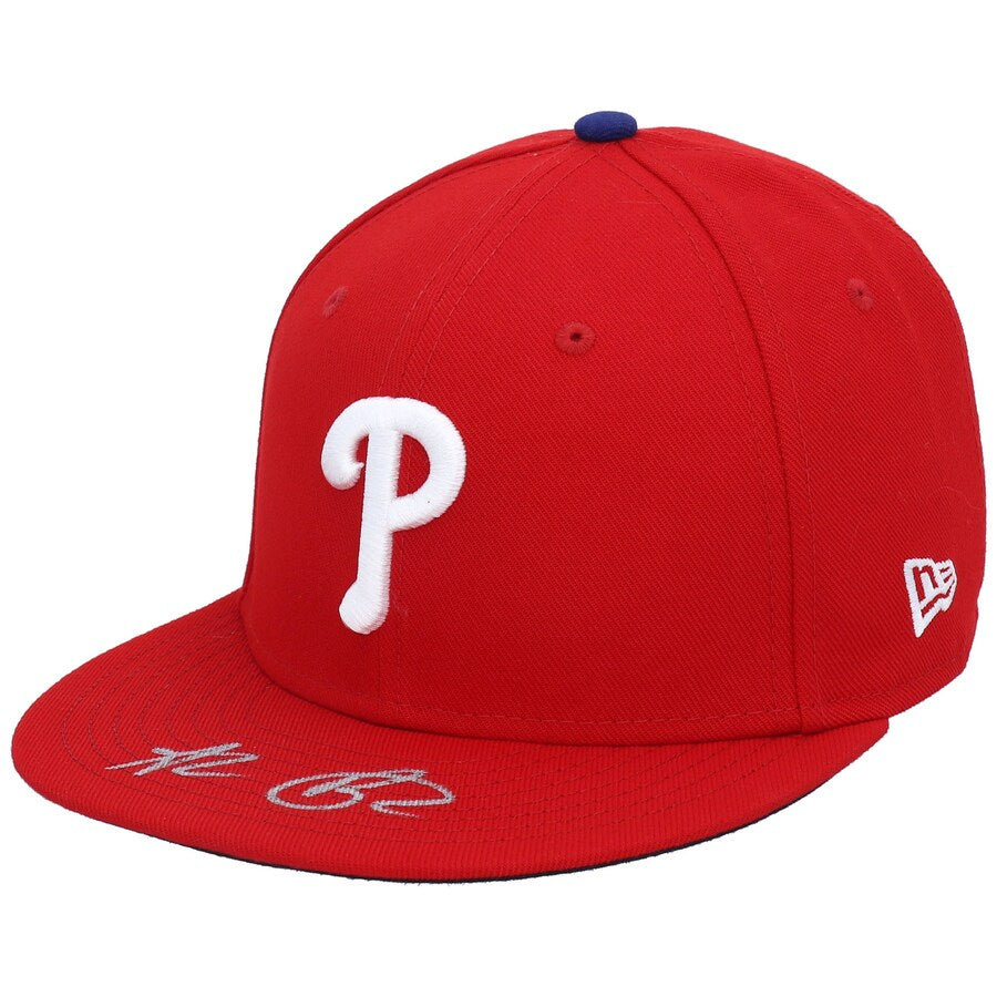 New Era Alec Bohm Philadelphia Phillies Autographed 59FIFTY Fitted Hat