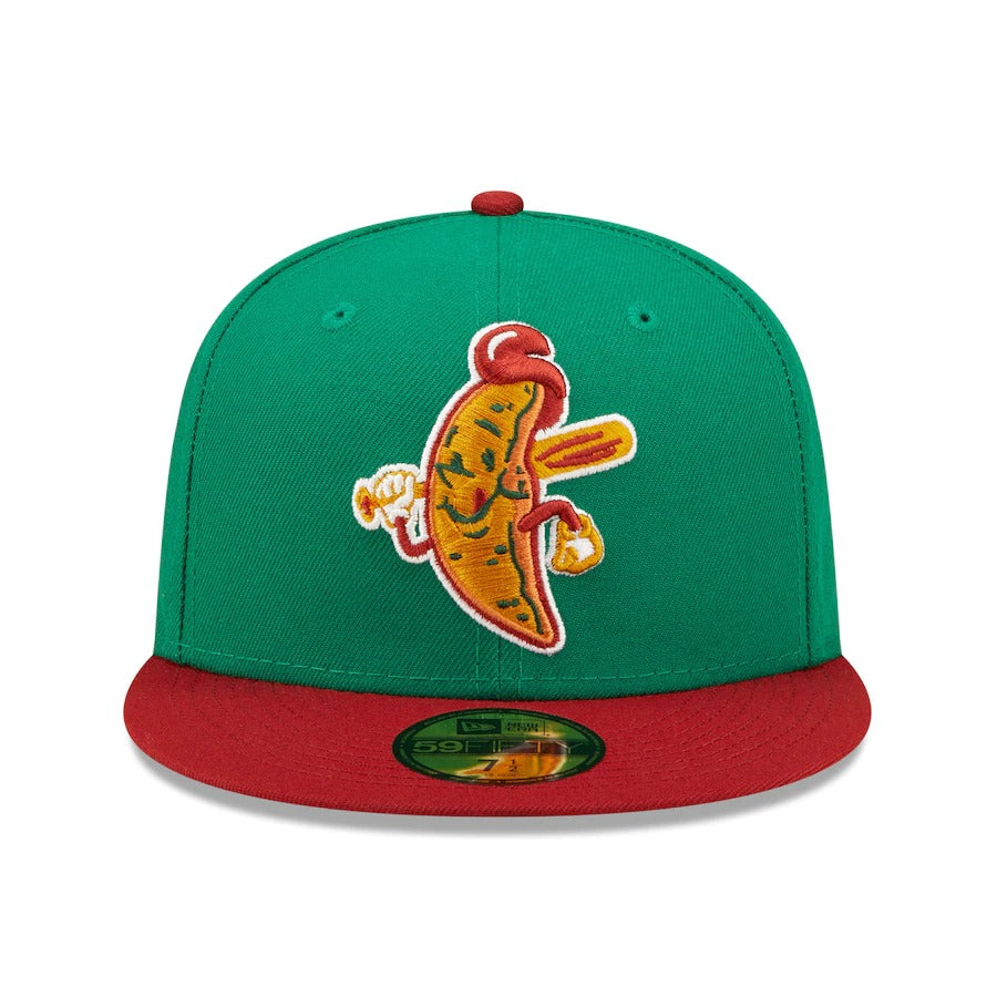 New Era Akron RubberDucks Green/Red JoJos Theme Night 59FIFTY Fitted Hat