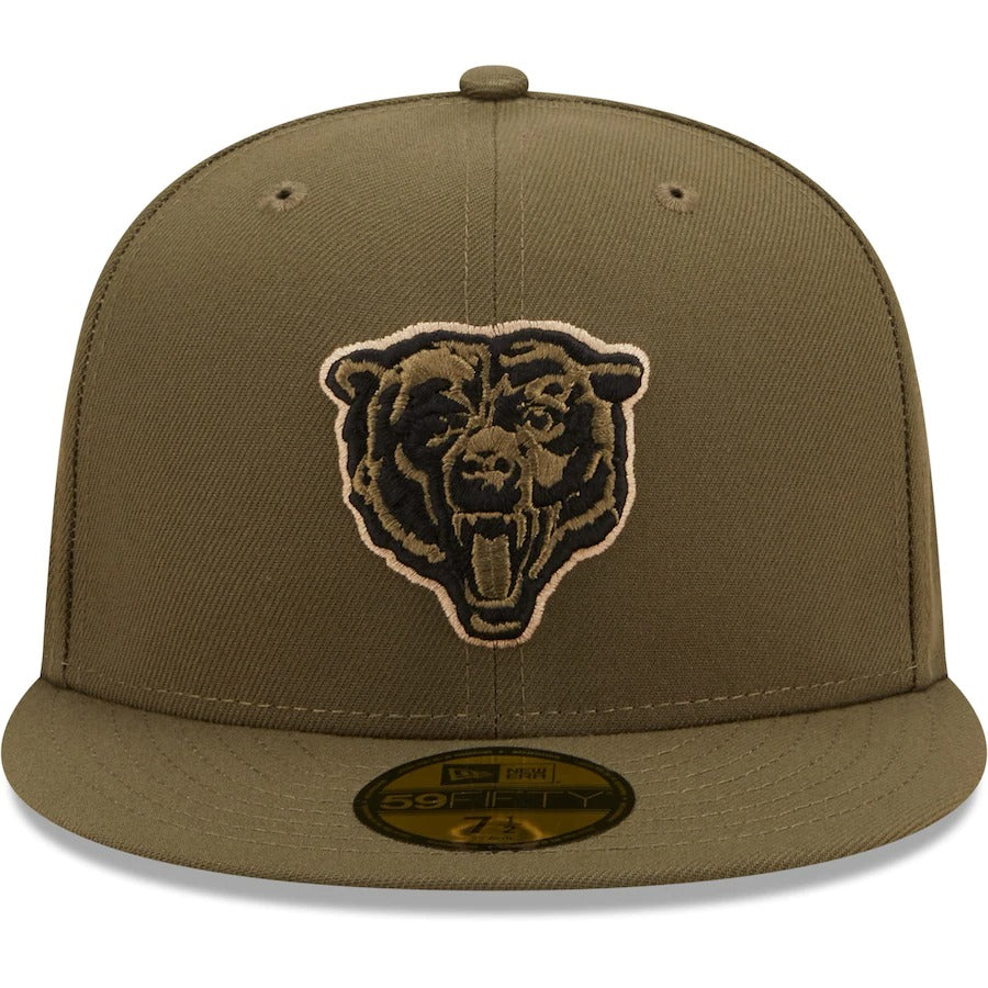 New Era Chicago Bears Olive Super Bowl XX Camo Undervisor 59FIFTY Fitted Hat
