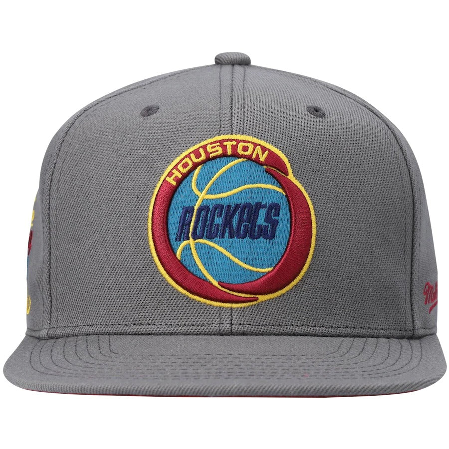 Mitchell & Ness Houston Rockets Charcoal Hardwood Classics 1994 NBA Finals Carbon Cabarnet Fitted Hat