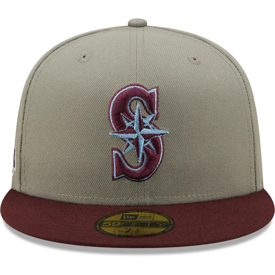 New Era Seattle Mariners Gray/Maroon 30th Anniversary Blue Undervisor 59FIFTY Fitted Hat