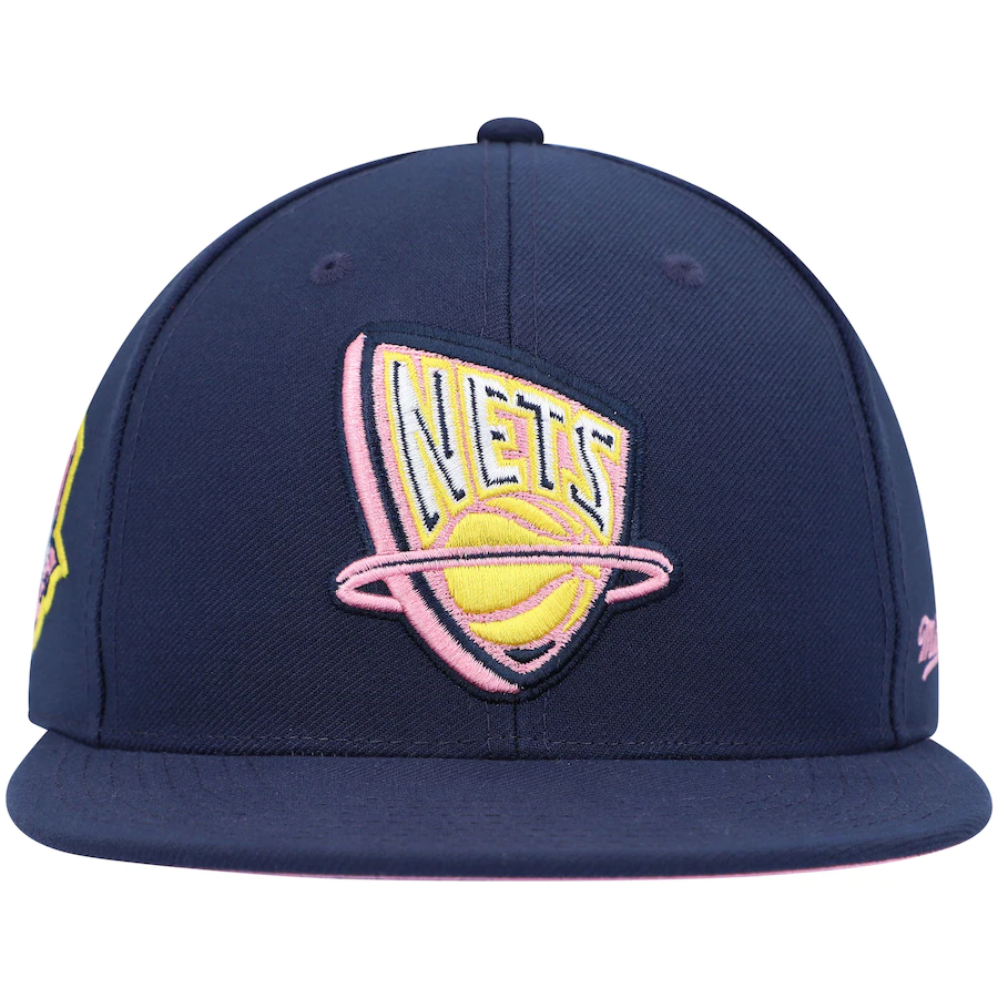 Mitchell & Ness New Jersey Nets Navy 35 Years Burnt Sunrise Fitted Hat