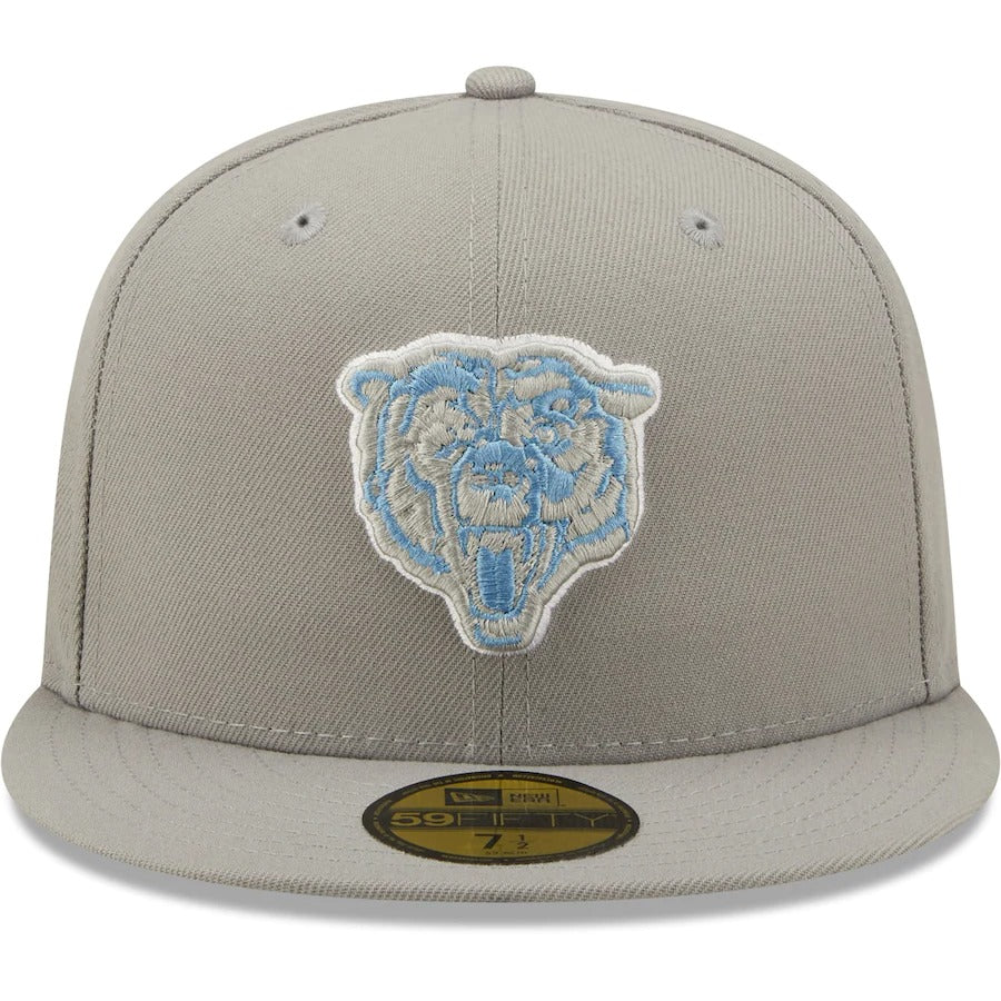 New Era Chicago Bears Gray 1980 Pro Bowl Sky Blue Undervisor 59FIFTY Fitted Hat