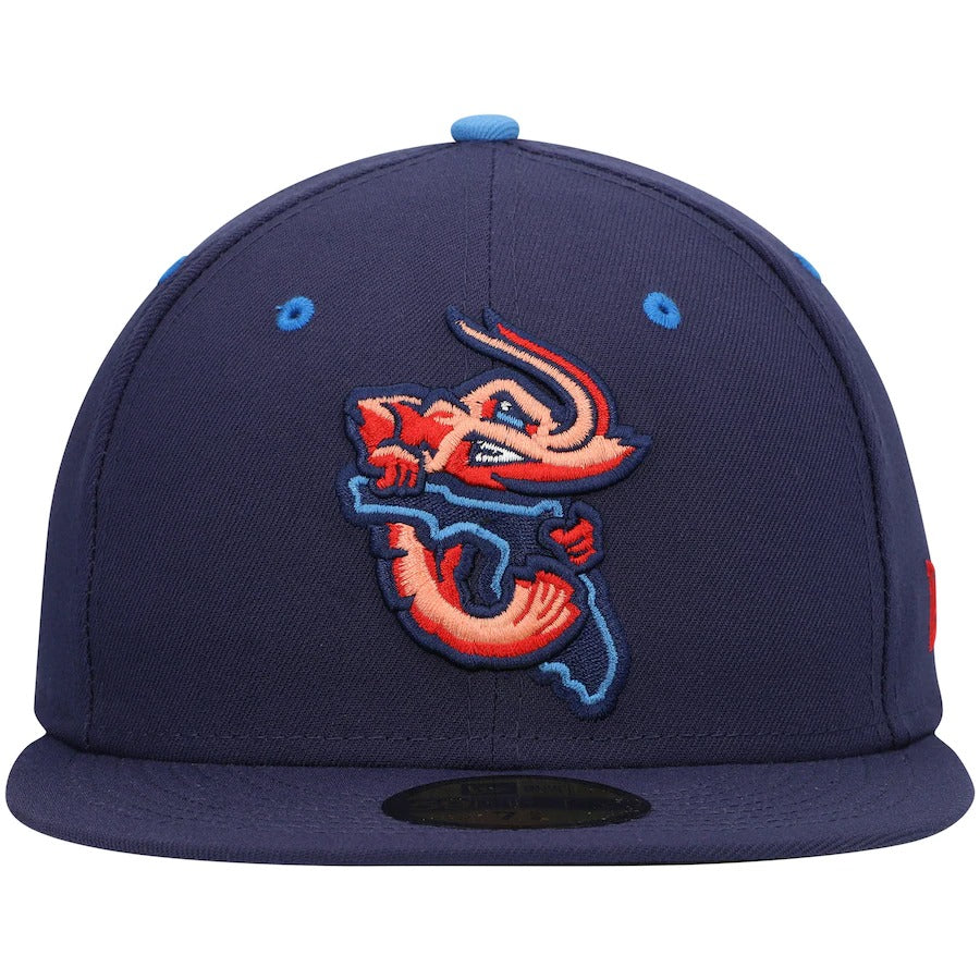 New Era Jacksonville Jumbo Shrimp Navy Authentic Collection Road 59FIFTY Fitted Hat