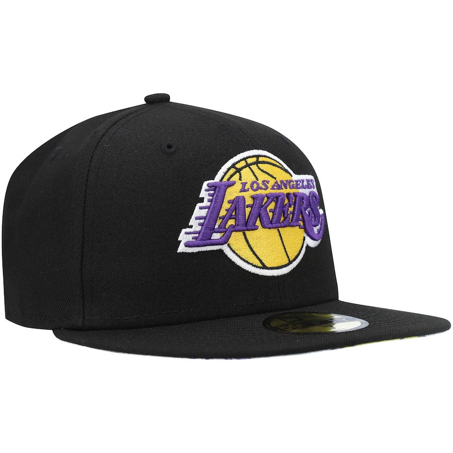 New Era Los Angeles Lakers Black Team Wordmark 59FIFTY Fitted Hat
