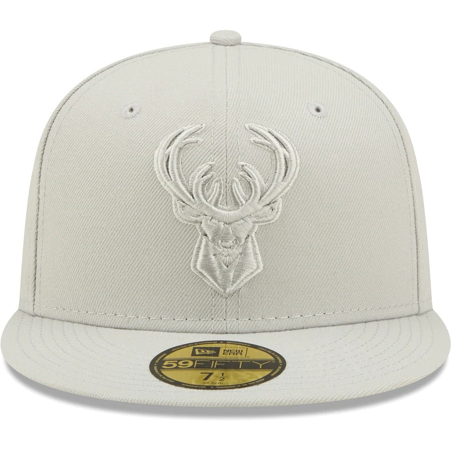 New Era Milwaukee Bucks Gray Logo Color Pack 59FIFTY Fitted Hat