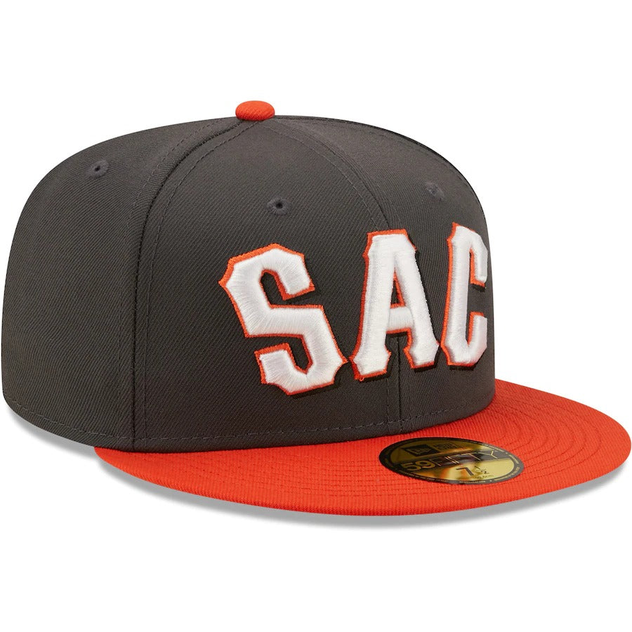 New Era Sacramento River Cats Charcoal Authentic Collection 59FIFTY Fitted Hat