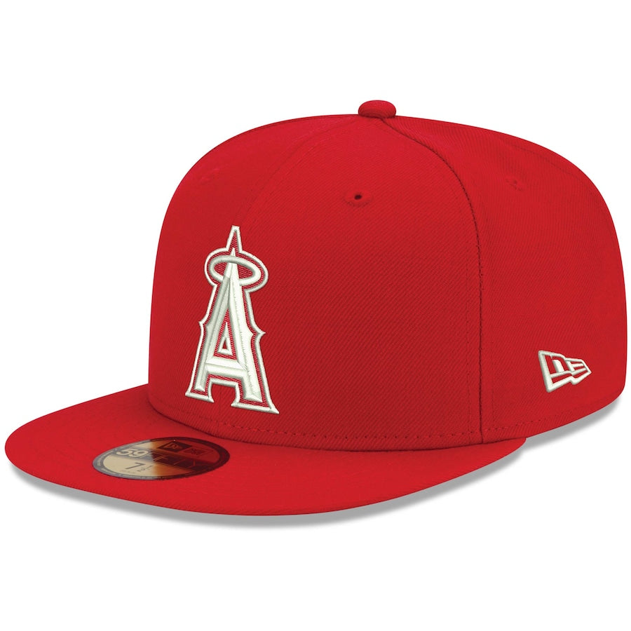 New Era Red Los Angeles Angels Logo White 59FIFTY Fitted Hat