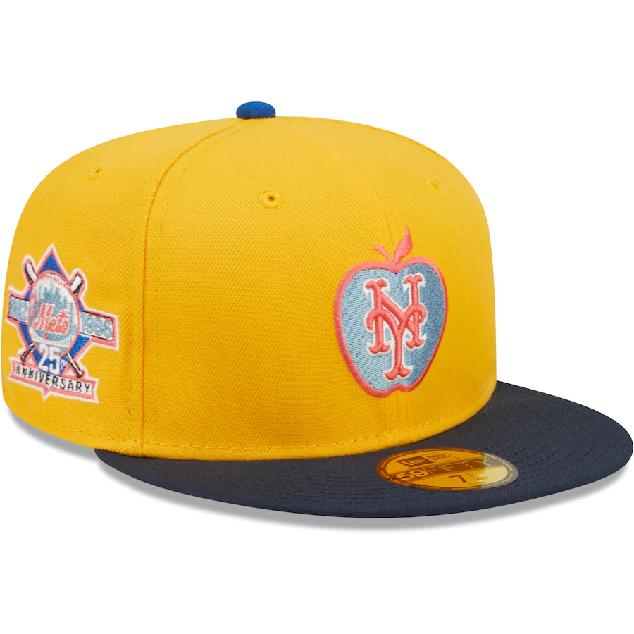 New Era New York Mets Gold/Azure 25th Anniversary Undervisor 59FIFTY Fitted Hat