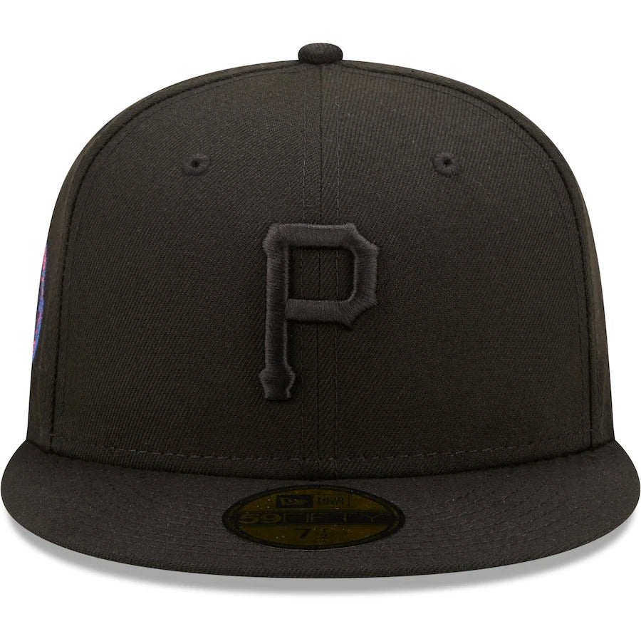 New Era Pittsburgh Pirates Black Three Rivers Stadium Splatter 59FIFTY Fitted Hat