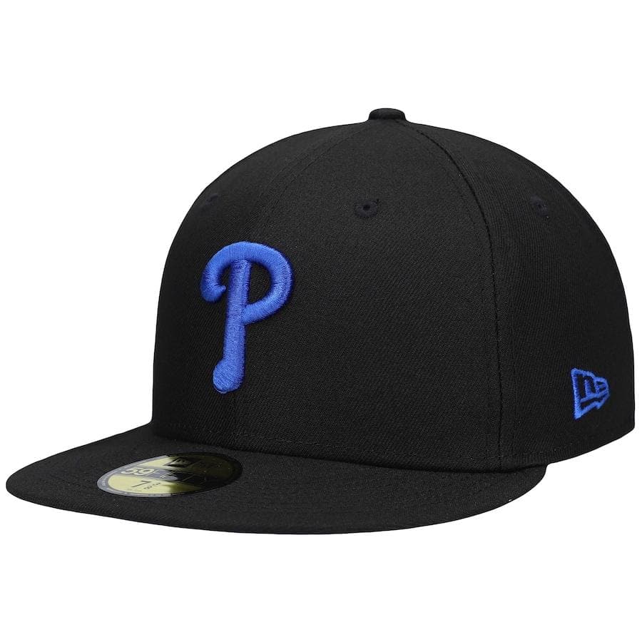 New Era Philadelphia Phillies Black World Series 1996 MLB All-Star Game Patch Royal Under Visor 59FIFTY Fitted Hat