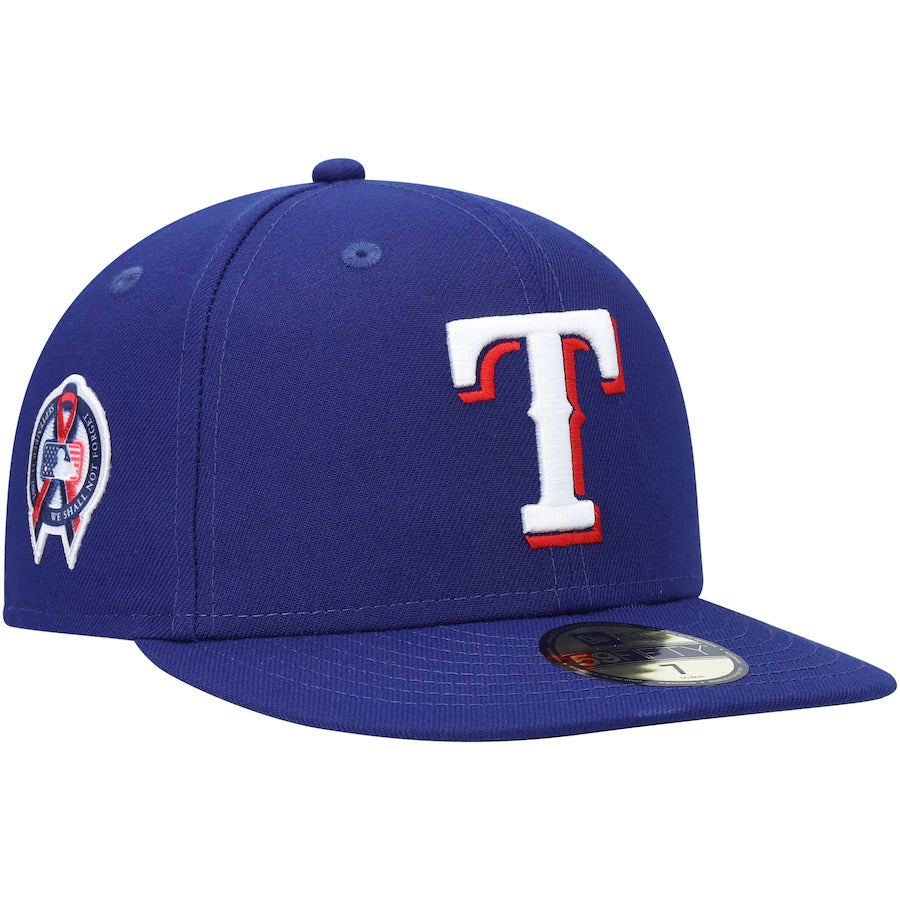 New Era Texas Rangers Royal 9/11 Memorial Side Patch 59FIFTY Fitted Hat