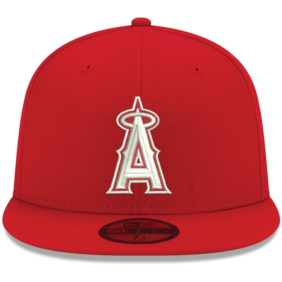 New Era Red Los Angeles Angels Logo White 59FIFTY Fitted Hat