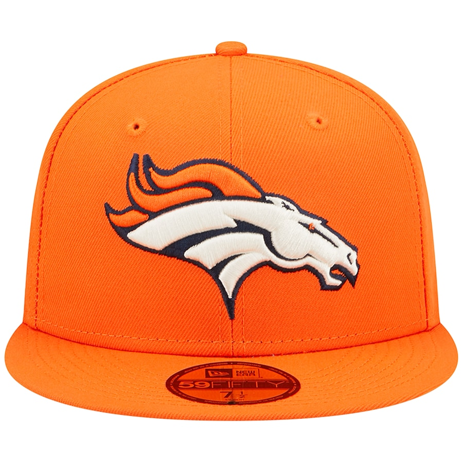 New Era Denver Broncos Orange Super Bowl XXXIII Light Blue Pop 59FIFTY Fitted Hat