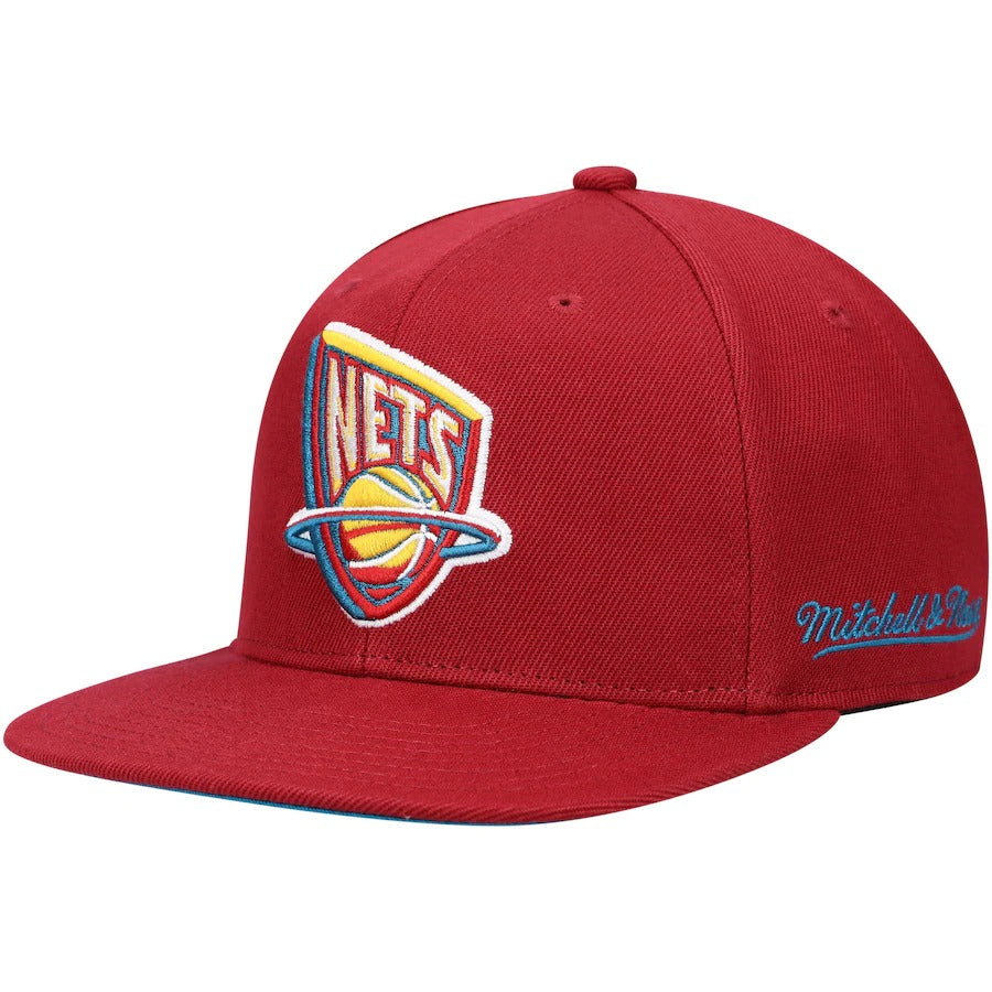 Mitchell & Ness x Lids New Jersey Nets Red 35 Years Hardwood Classics Northern Lights Fitted Hat