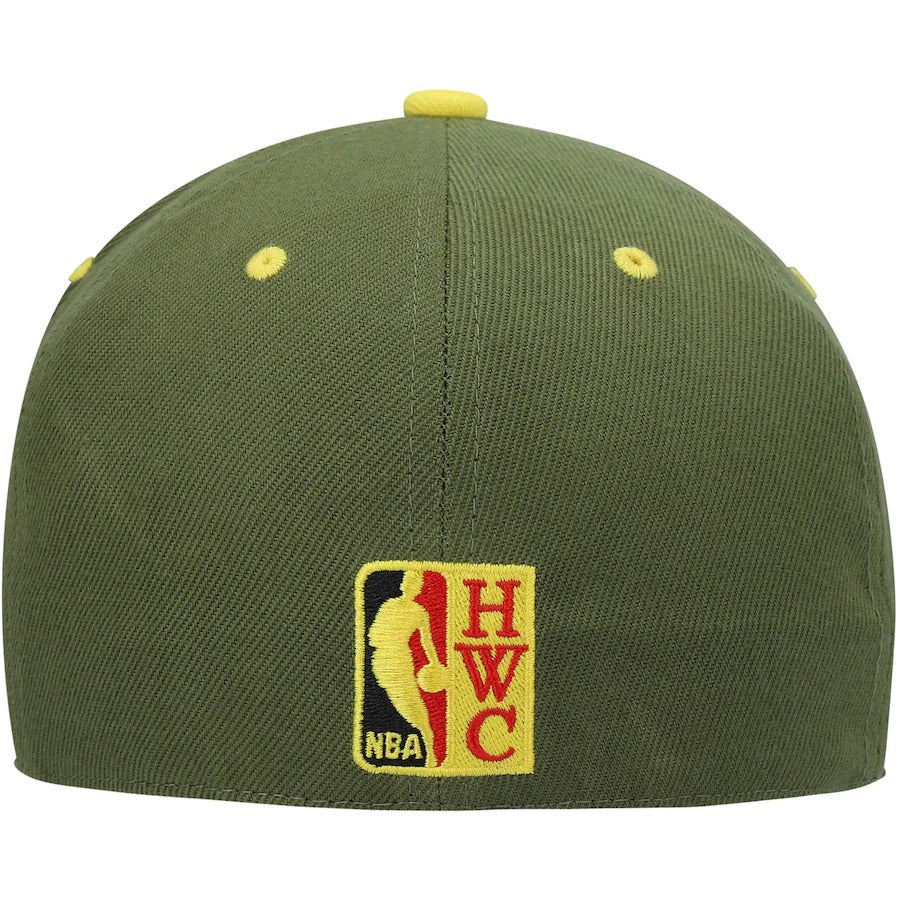 Mitchell & Ness x Lids Los Angeles Lakers Olive 50th Team Anniversary Hardwood Classics Dusty Fitted Hat