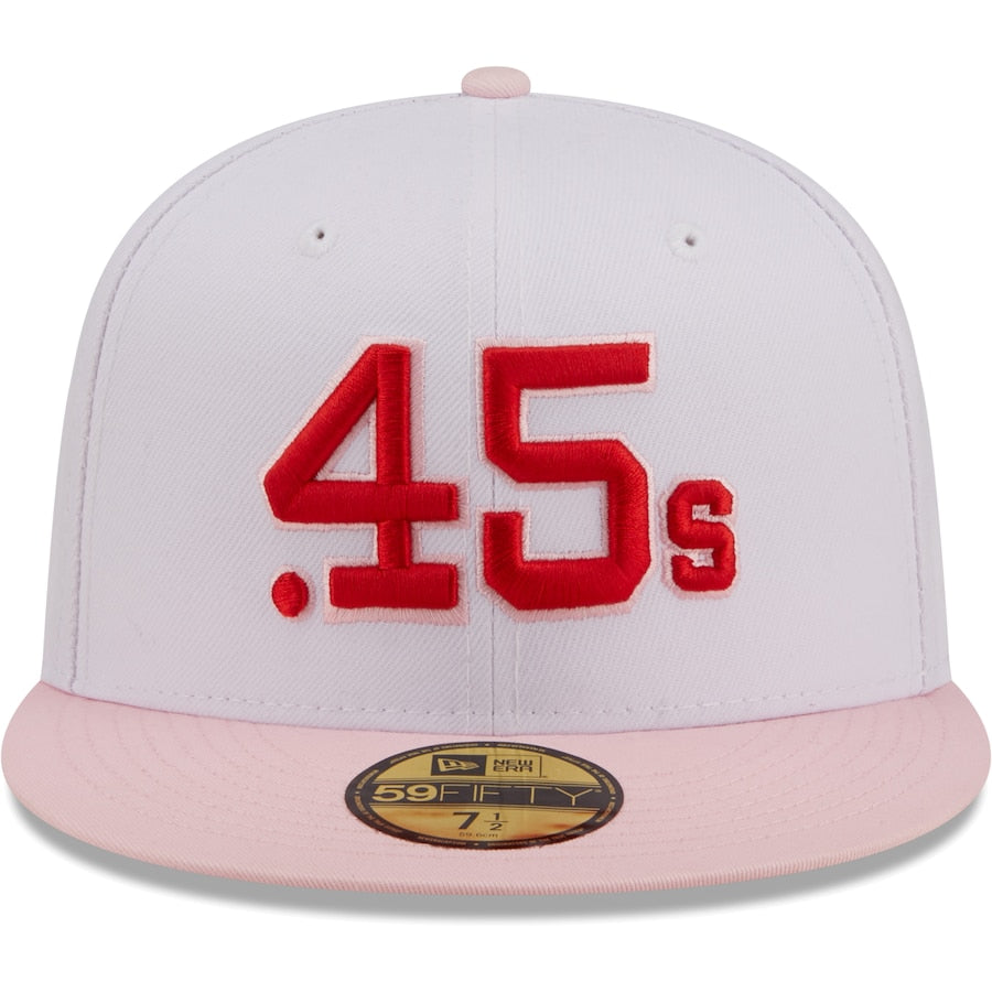 New Era Houston Colt .45's White/Pink Scarlet Undervisor 59FIFTY Fitted Hat