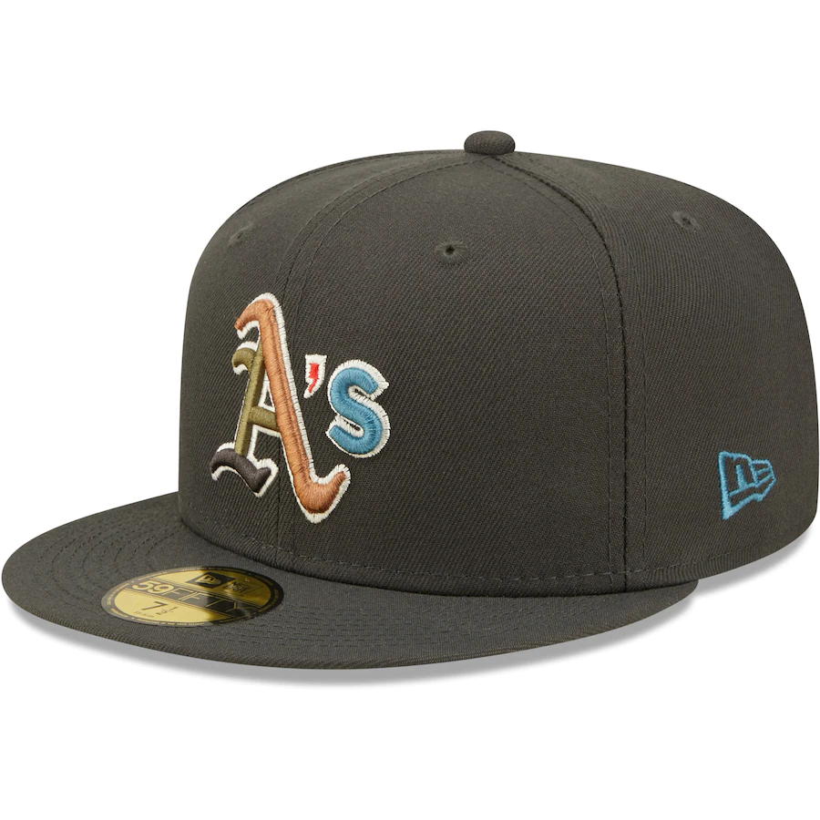 New Era Oakland Athletics Charcoal Multi Color Pack 59FIFTY Fitted Hat