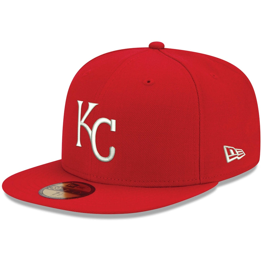 New Era Red Kansas City Royals Logo White 59FIFTY Fitted Hat