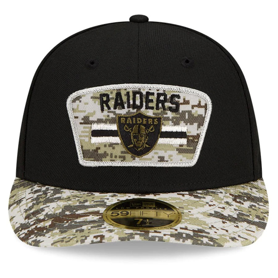 New Era Black/Camo Las Vegas Raiders 2021 Salute To Service Low Profile 59FIFTY Fitted Hat