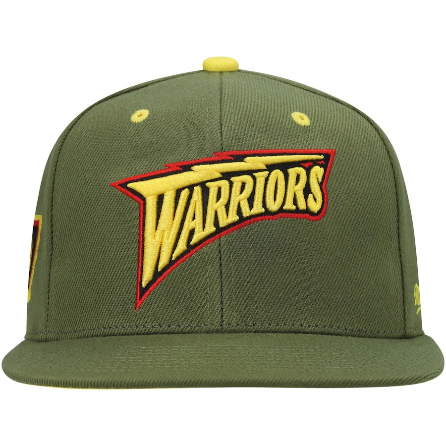 Mitchell & Ness x Lids Golden State Warriors Olive NBA 50th Anniversary Season Hardwood Classics Dusty Fitted Hat