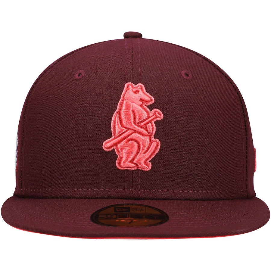 New Era Chicago Cubs Maroon Color Fam Lava Red Undervisor 59FIFTY Fitted Hat