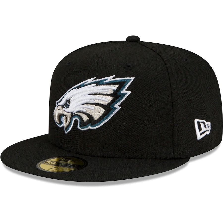 New Era Philadelphia Eagles Black Patch Up Super Bowl LII 59FIFTY Fitted Hat