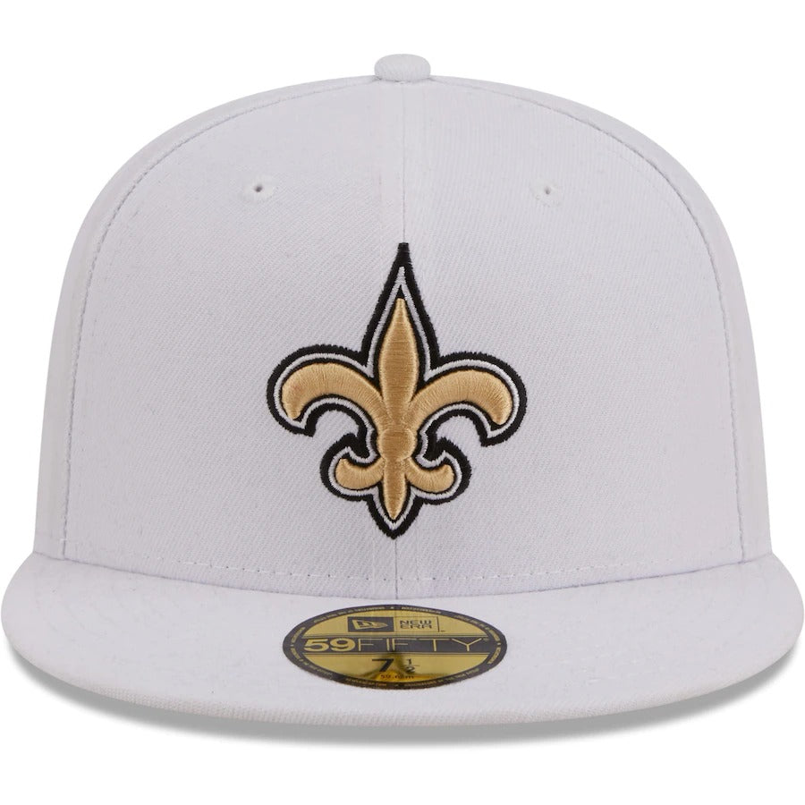 New Era New Orleans Saints White 30th Anniversary Patch Logo 59FIFTY Fitted Hat