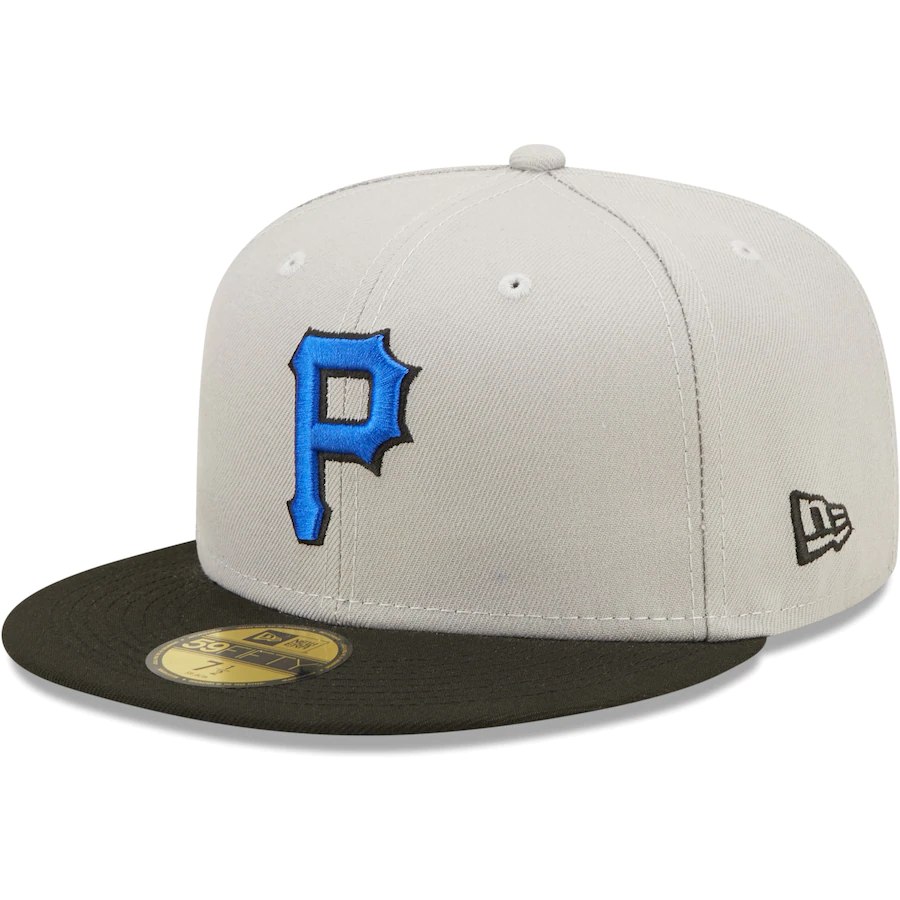 New Era Pittsburgh Pirates 1971 World Series Gray/Black Blue Undervisor 2022 59FIFTY Fitted Hat