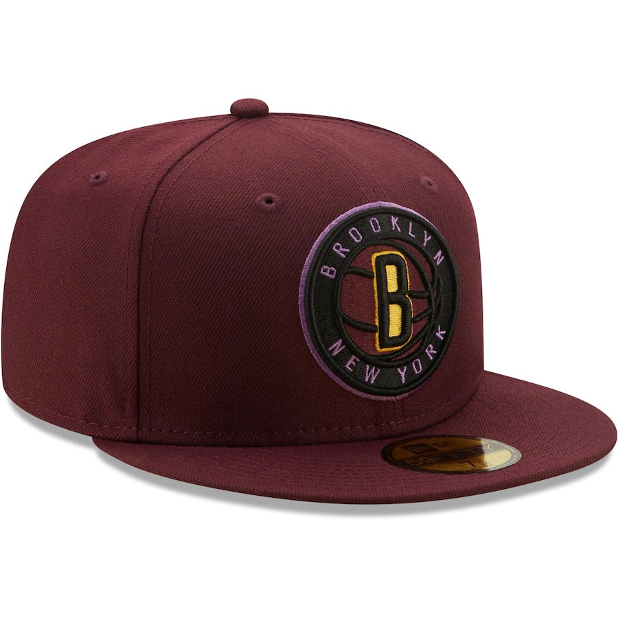New Era Brooklyn Nets Maroon Color Pack 59FIFTY Fitted Hat