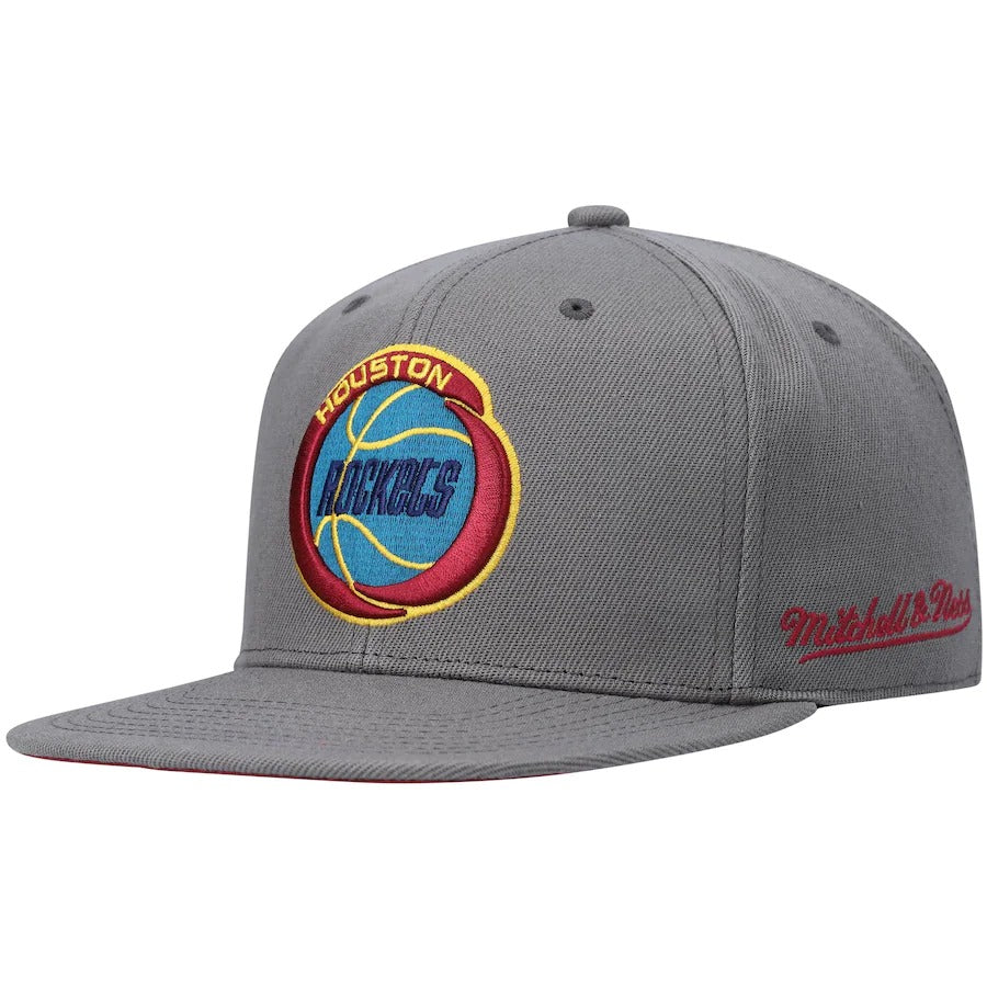 Mitchell & Ness Houston Rockets Charcoal Hardwood Classics 1994 NBA Finals Carbon Cabarnet Fitted Hat