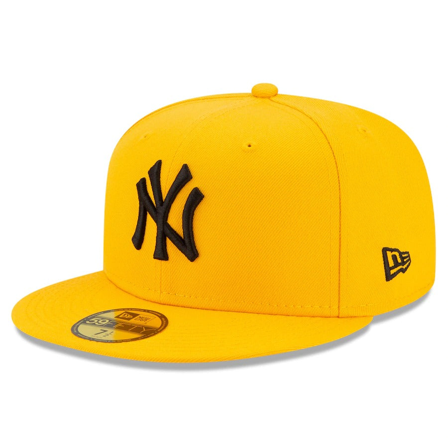 Yellow new york yankees fitted hat Clearance