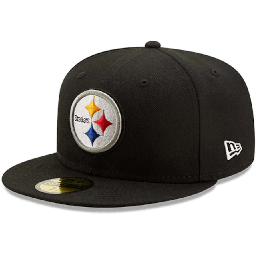 New Era Black Pittsburgh Steelers 1994 Pro Bowl Patch Gold Undervisor 59FIFY Fitted Hat
