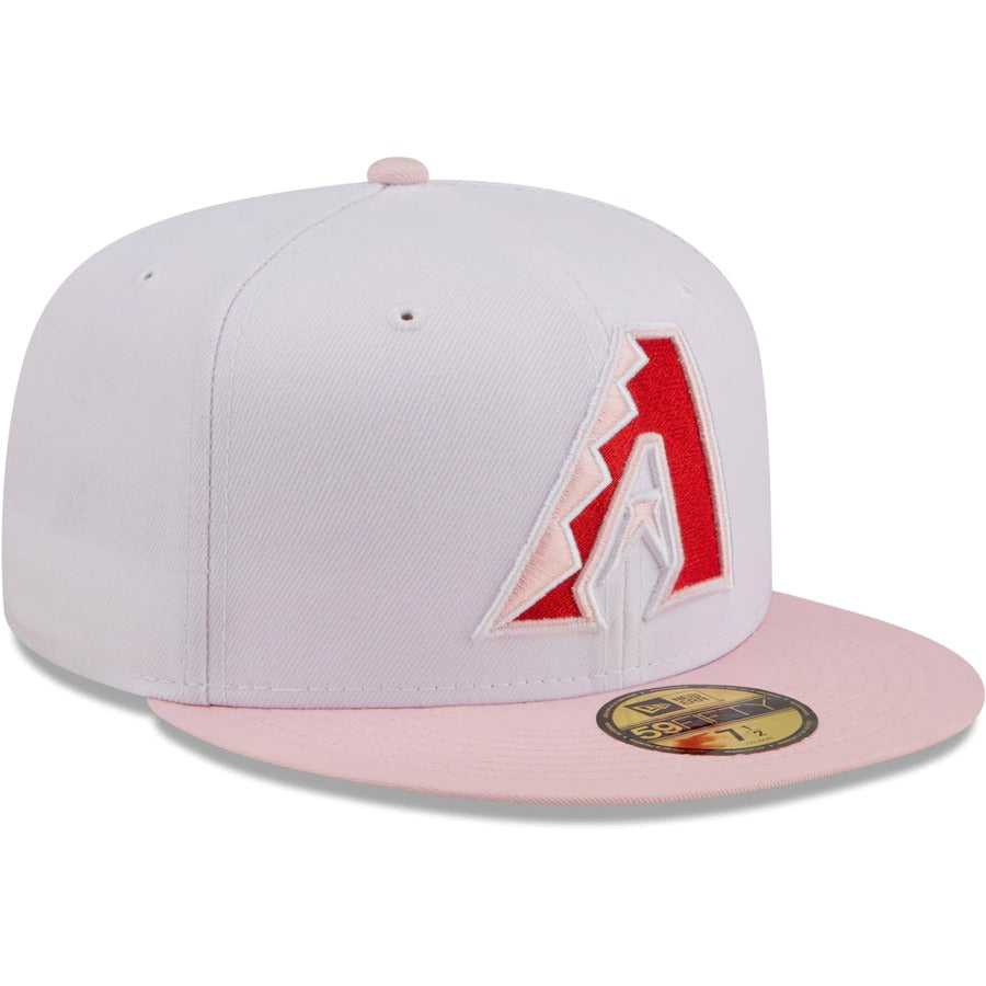 New Era Arizona Diamondbacks White/Pink Scarlet Undervisor 59FIFTY Fitted Hat