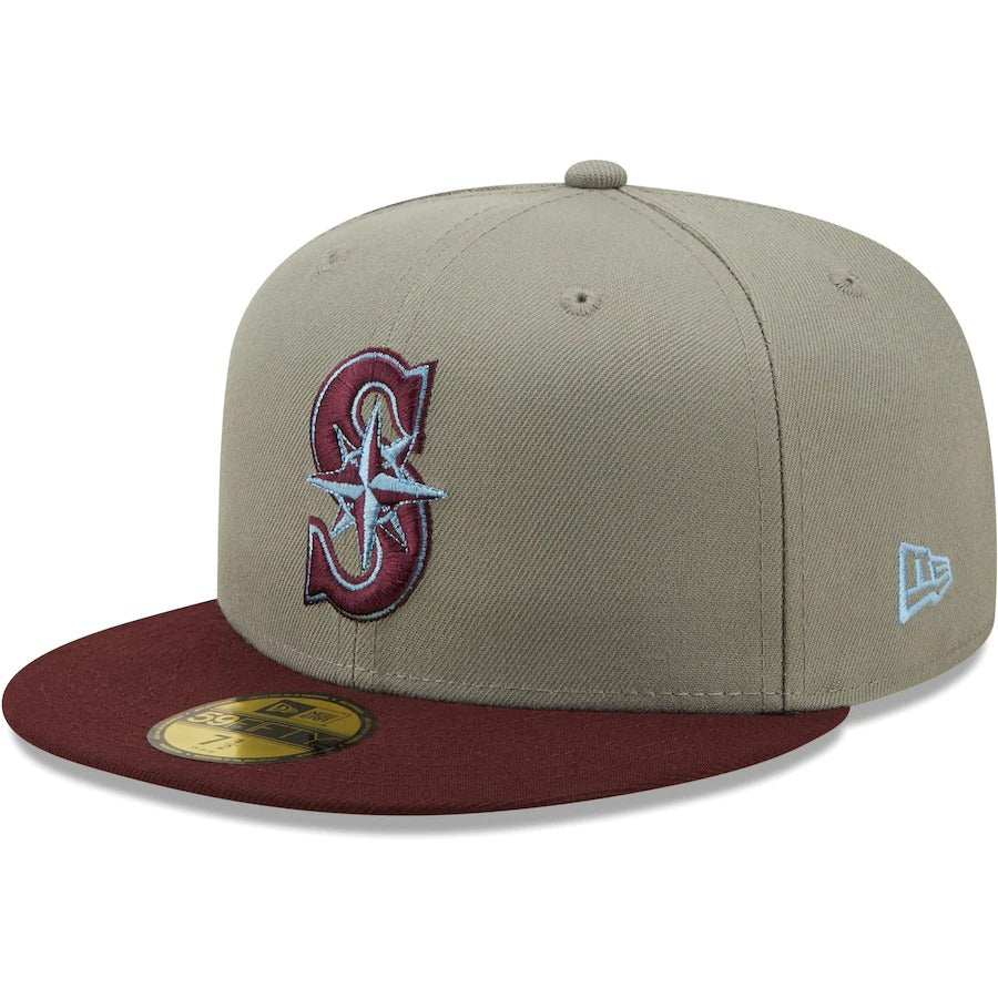 New Era Seattle Mariners Gray/Maroon 30th Anniversary Blue Undervisor 59FIFTY Fitted Hat
