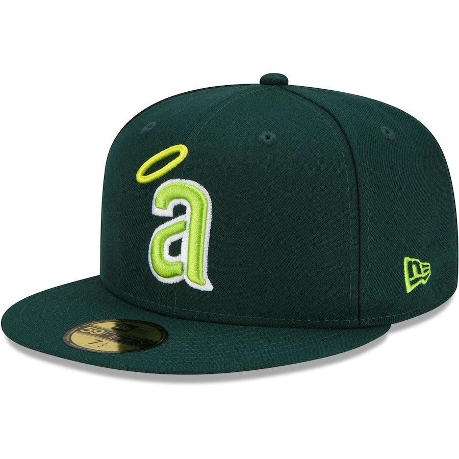 New Era California Angels Green Cooperstown Collection 35th Anniversary Color Fam Lime Undervisor 59FIFTY Fitted Hat