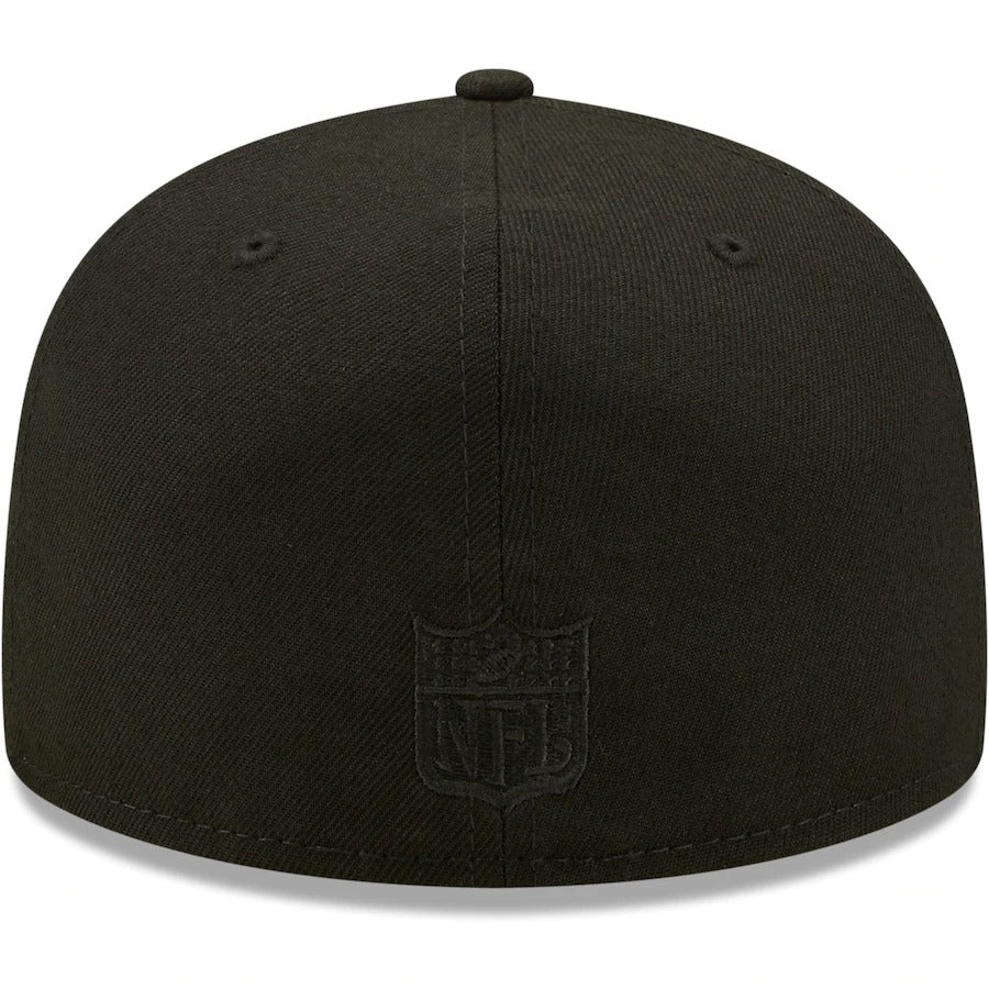 New Era New England Patriots Black on Black Alternate Logo 59FIFTY Fitted Hat
