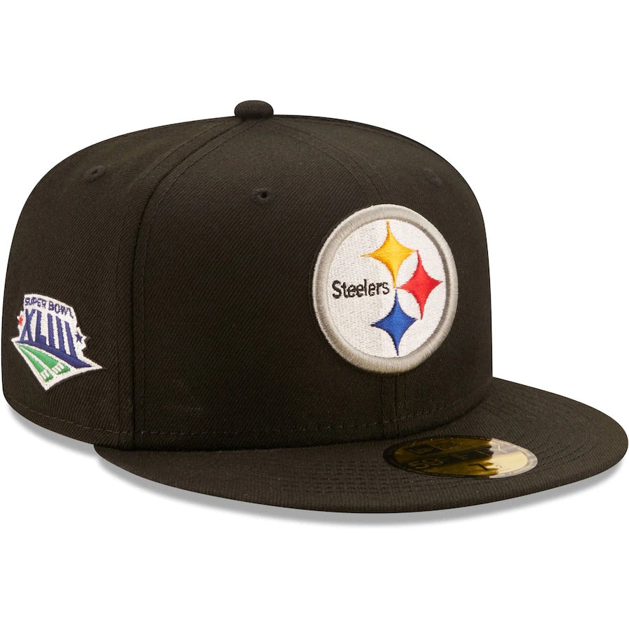 New Era Black Pittsburgh Steelers 6x Super Bowl Champions 59FIFTY Fitted Hat
